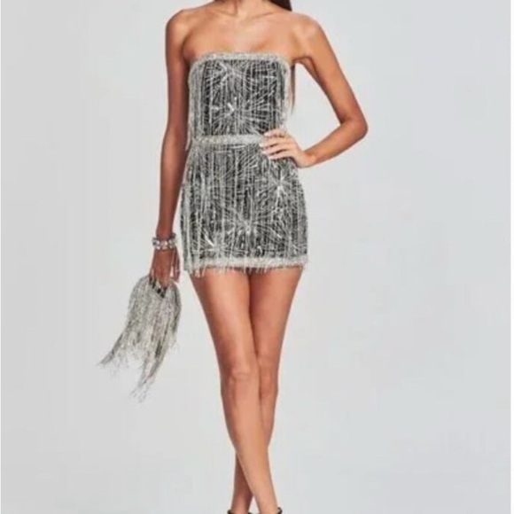 Retrofete Dixie sequin fringe mini dress - Picture 2 of 9